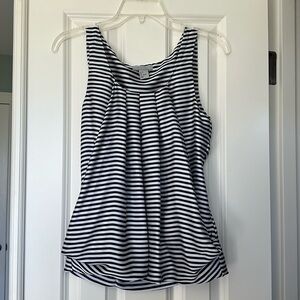 H&M Black and White Striped Satin Tank Size 4 (Small)